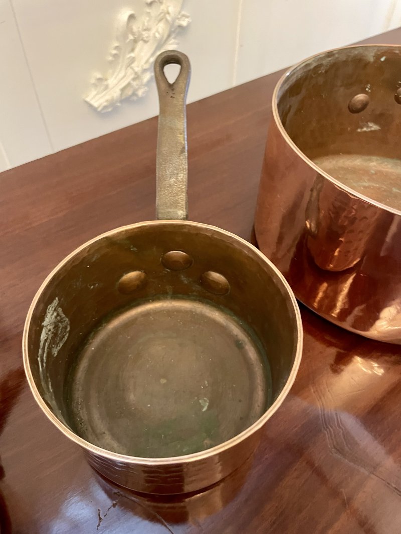 Three Antique Victorian Copper Pans - Image 8